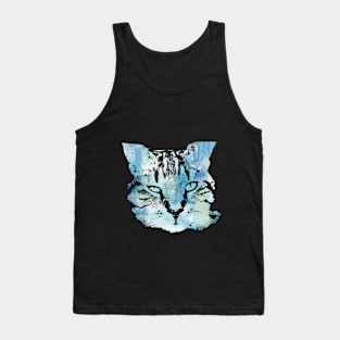 Beautiful watercolor cat face Tank Top